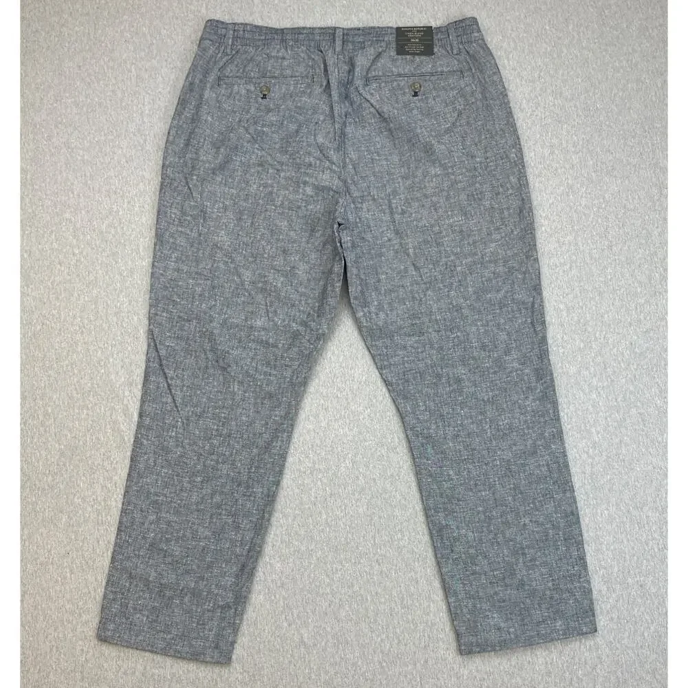 Banana Republic Pants Mens 36 x 30 Gray Linen Blend Slim Tapered Fit NWT